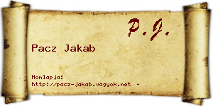 Pacz Jakab névjegykártya